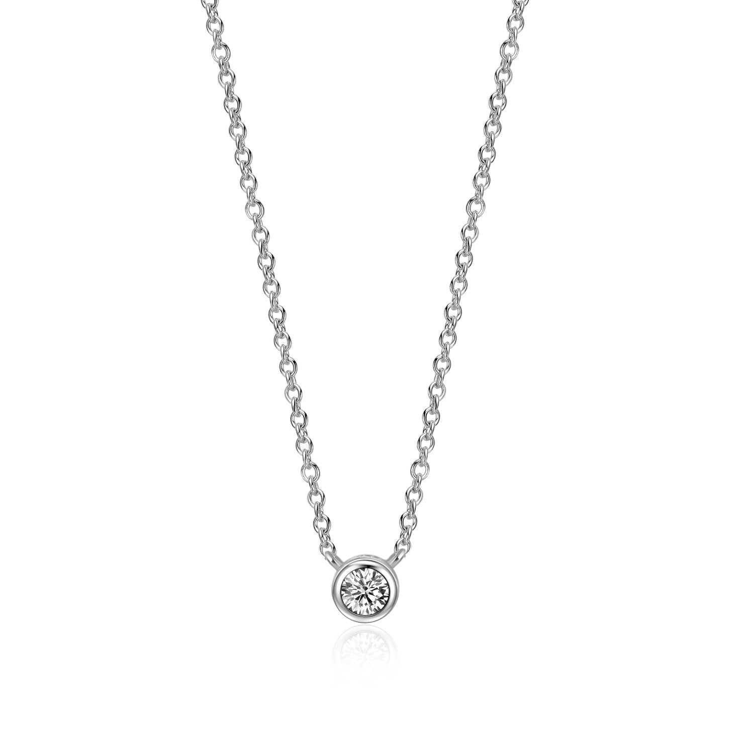 Bellaboho Solitaire Silver Necklace – BELLABOHO