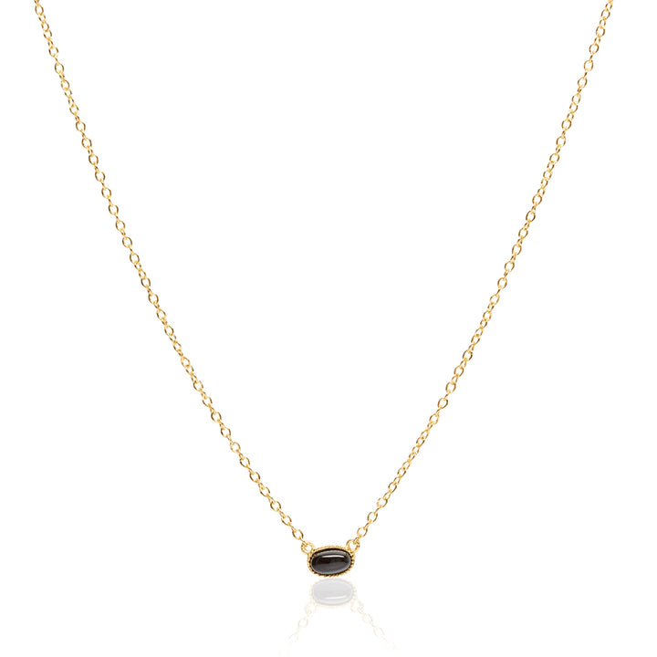 Bellaboho 18K Gold Vermeil Black Onyx Bezel Necklace