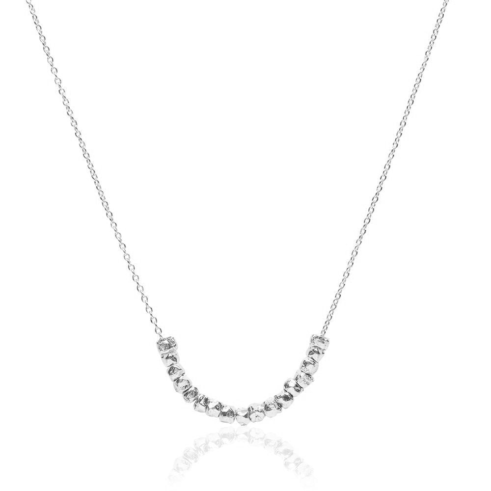 Bellaboho Delicate Beaded Silver Necklace – BELLABOHO